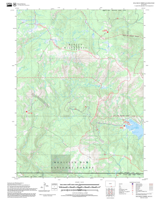 2025 Forest Service Topo Map of Solomon Creek Wyoming