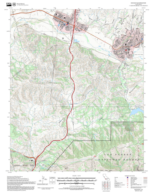 2025 Forest Service Topo Map of Solvang California
