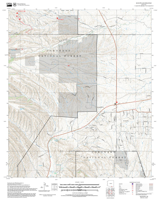 2025 Forest Service Topo Map of Sonoita Arizona