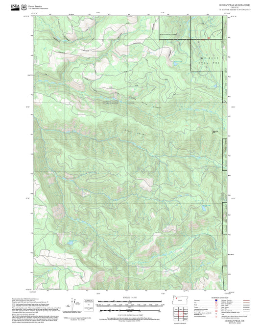2025 Forest Service Topo Map of Soosap Peak Oregon