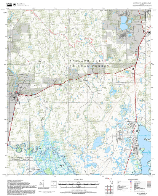 2025 Forest Service Topo Map of Sopchoppy Florida