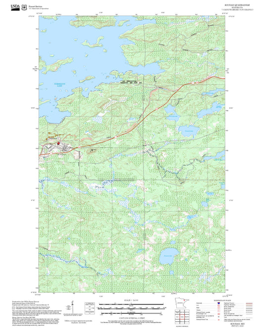 2025 Forest Service Topo Map of Soudan Minnesota