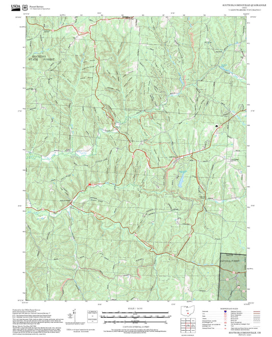 2025 Forest Service Topo Map of South Bloomingville Ohio