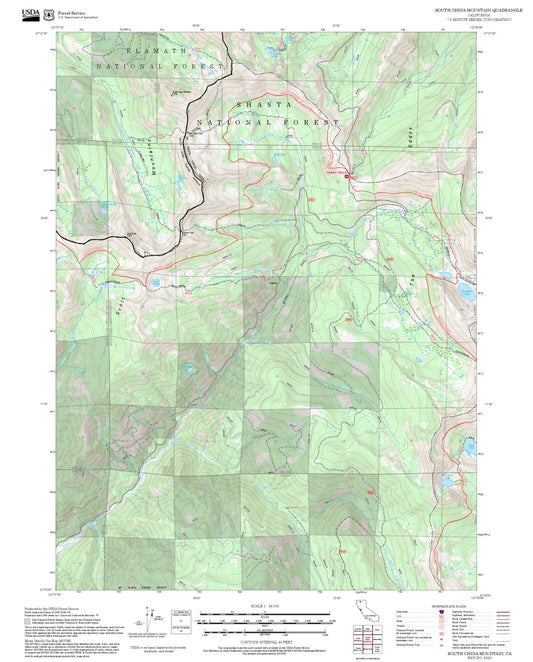 2025 Forest Service Topo Map of South China Mountain California