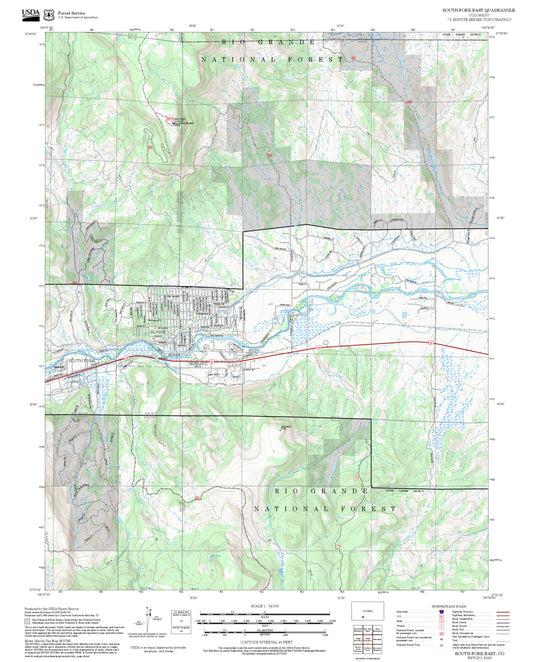 2025 Forest Service Topo Map of South Fork East Colorado