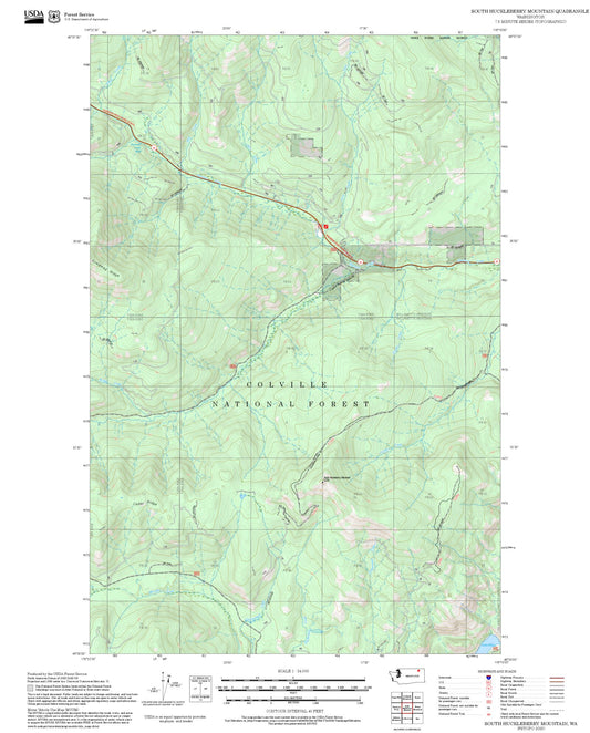 2025 Forest Service Topo Map of South Huckleberry Mountain Washington