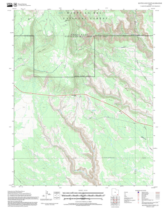 2025 Forest Service Topo Map of South Long Point Utah