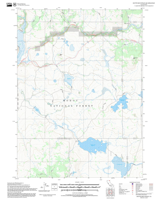 2025 Forest Service Topo Map of South Mountain California