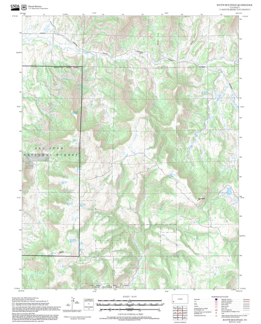 2025 Forest Service Topo Map of South Mountain Colorado