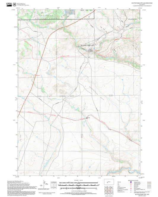 2025 Forest Service Topo Map of South Pass City Wyoming