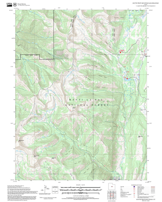 2025 Forest Service Topo Map of South Tent Mountain Utah