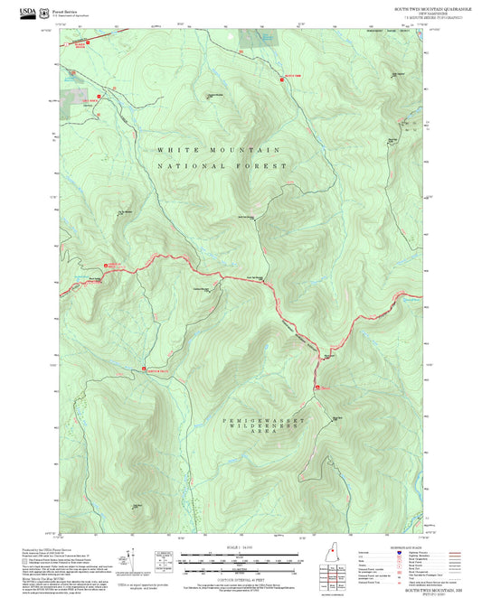 2025 Forest Service Topo Map of South Twin Mountain New Hampshire