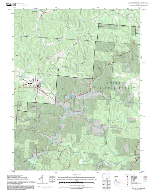 2025 Forest Service Topo Map of South Webster Ohio