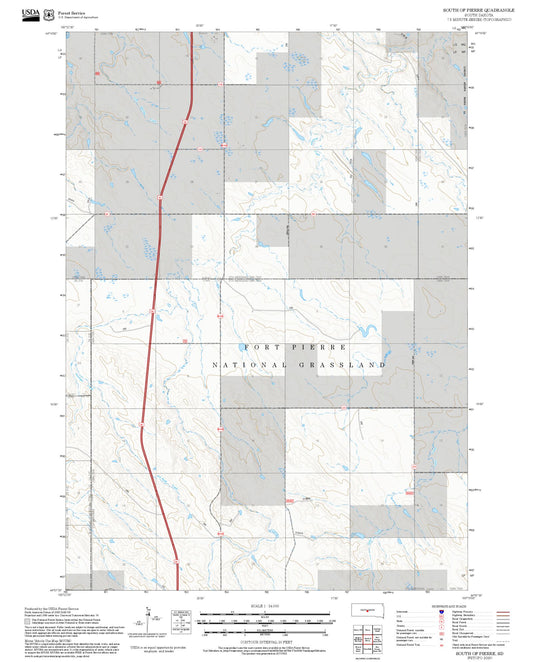 2025 Forest Service Topo Map of South of Pierre South Dakota