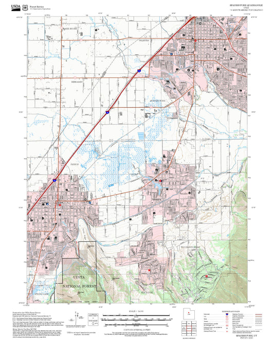 2025 Forest Service Topo Map of Spanish Fork Utah