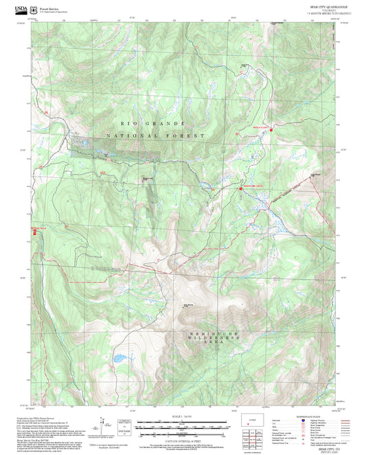 2025 Forest Service Topo Map of Spar City Colorado