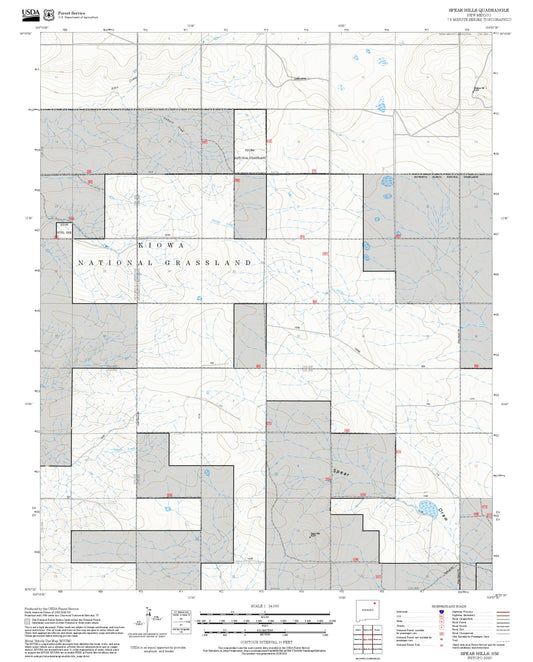 2025 Forest Service Topo Map of Spear Hills New Mexico