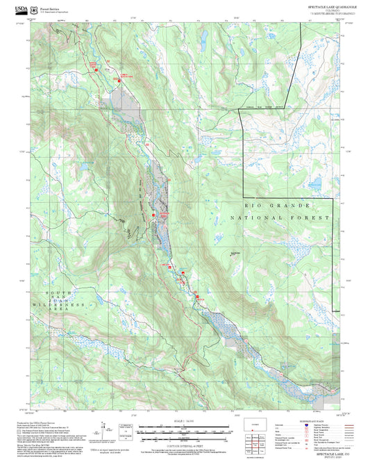 2025 Forest Service Topo Map of Spectacle Lake Colorado