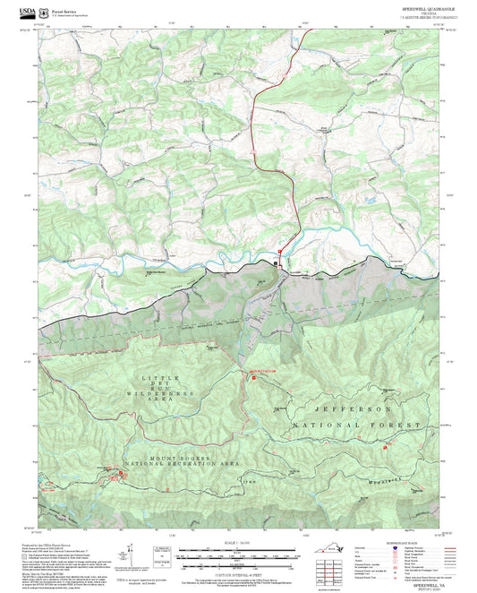 2025 Forest Service Topo Map of Speedwell Virginia