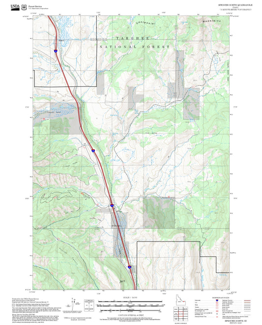 2025 Forest Service Topo Map of Spencer North Idaho
