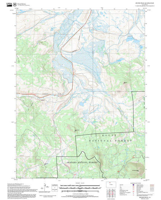 2025 Forest Service Topo Map of Spicer Peak Colorado
