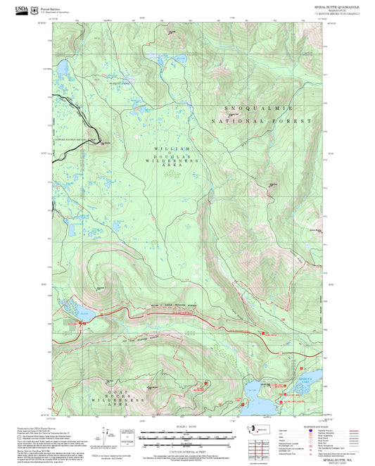 2025 Forest Service Topo Map of Spiral Butte Washington