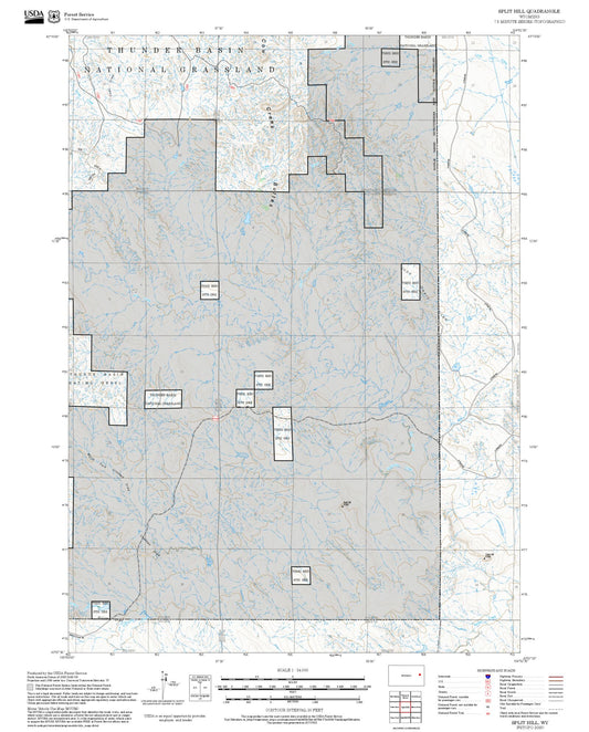 2025 Forest Service Topo Map of Split Hill Wyoming