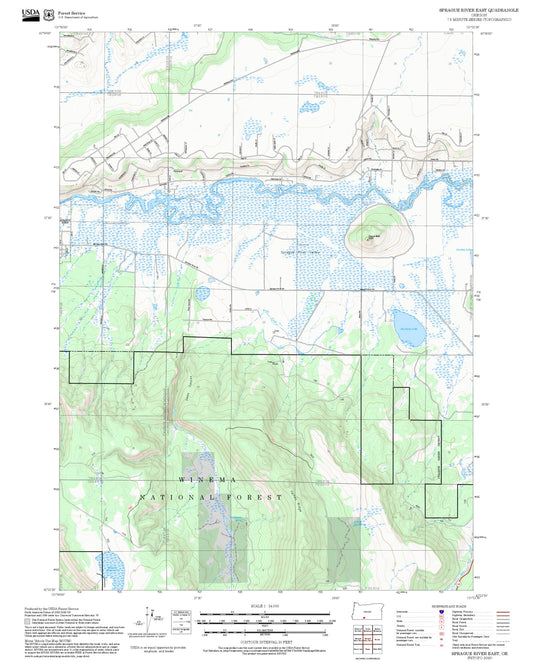 2025 Forest Service Topo Map of Sprague River East Oregon
