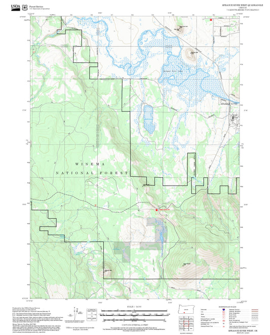 2025 Forest Service Topo Map of Sprague River West Oregon