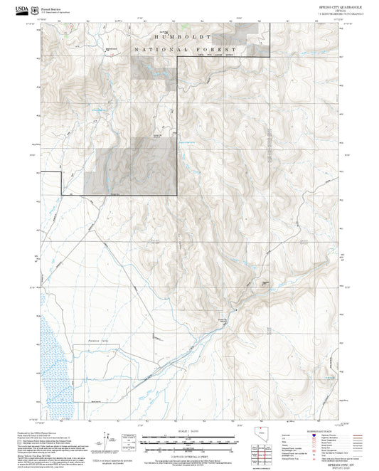 2025 Forest Service Topo Map of Spring City Nevada