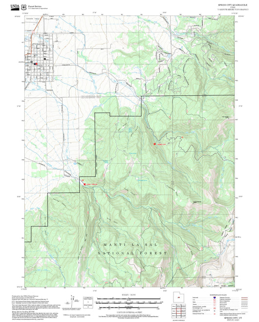 2025 Forest Service Topo Map of Spring City Utah