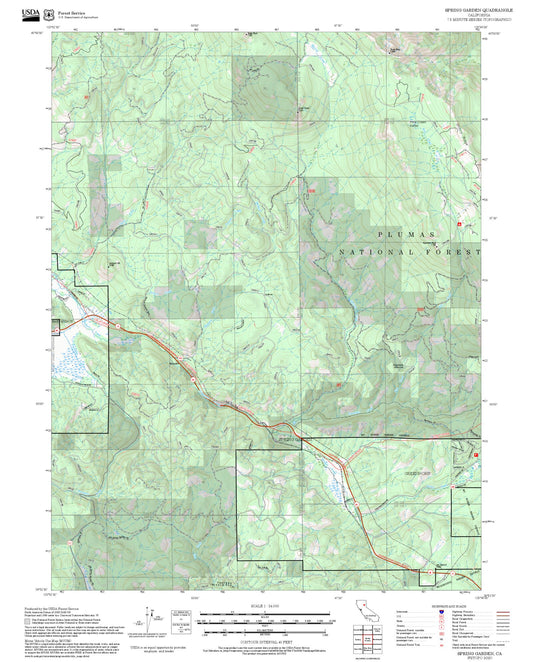 2025 Forest Service Topo Map of Spring Garden California