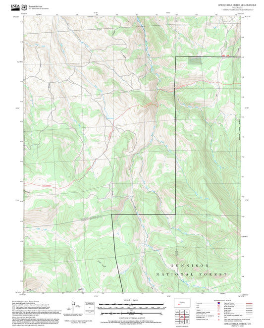 2025 Forest Service Topo Map of Spring Hill Creek Colorado