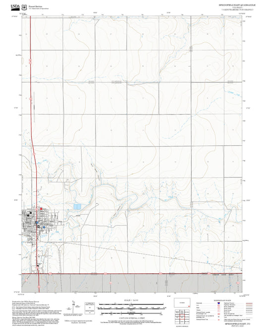 2025 Forest Service Topo Map of Springfield East Colorado