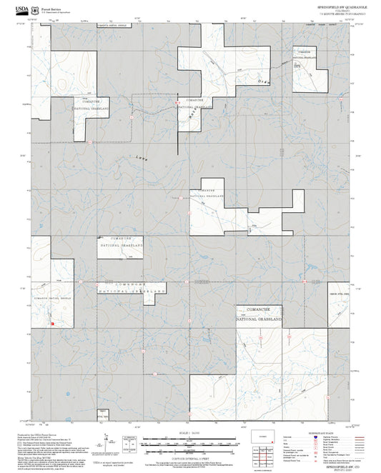 2025 Forest Service Topo Map of Springfield SW Colorado