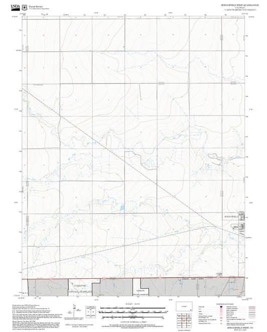 2025 Forest Service Topo Map of Springfield West Colorado
