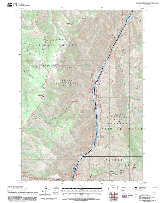 2025 Forest Service Topo Map of Squirrel Prairie Oregon
