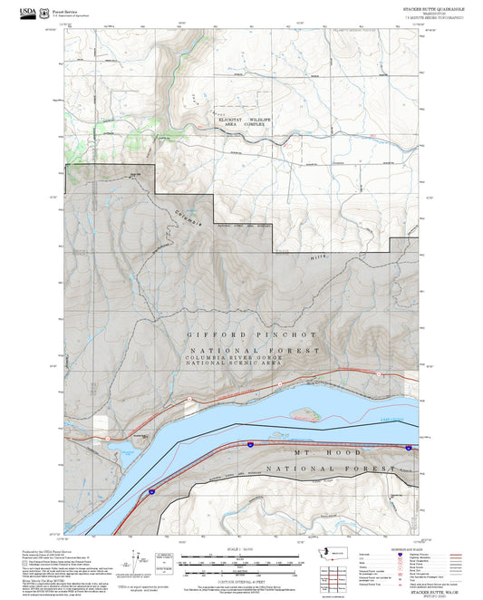 2025 Forest Service Topo Map of Stacker Butte Washington