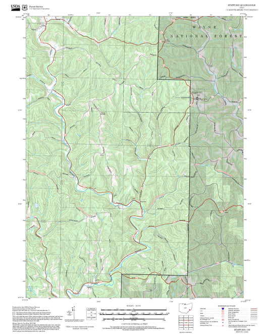 2025 Forest Service Topo Map of Stafford Ohio