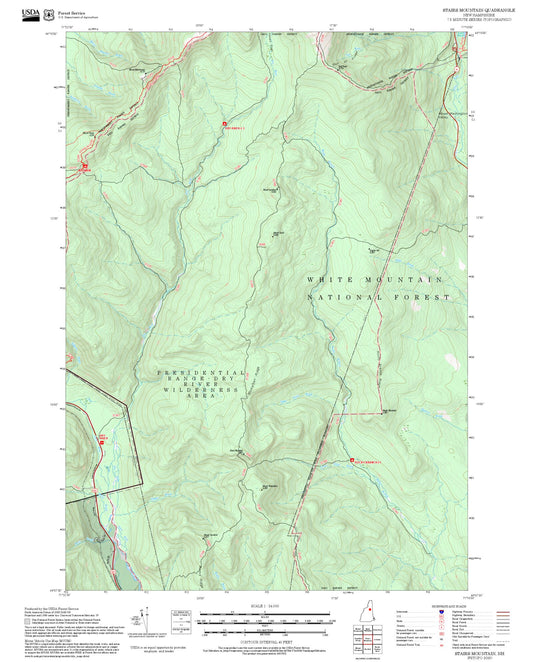 2025 Forest Service Topo Map of Stairs Mountain New Hampshire