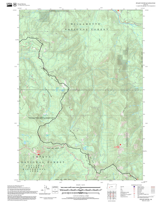 2025 Forest Service Topo Map of Staley Ridge Oregon