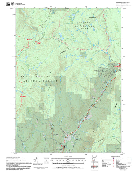 2025 Forest Service Topo Map of Stamford Vermont