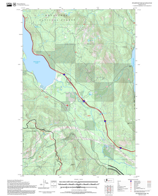 2025 Forest Service Topo Map of Stampede Pass Washington