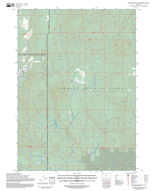 2025 Forest Service Topo Map of Stams Mountain Oregon