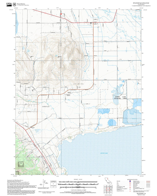 2025 Forest Service Topo Map of Standish California