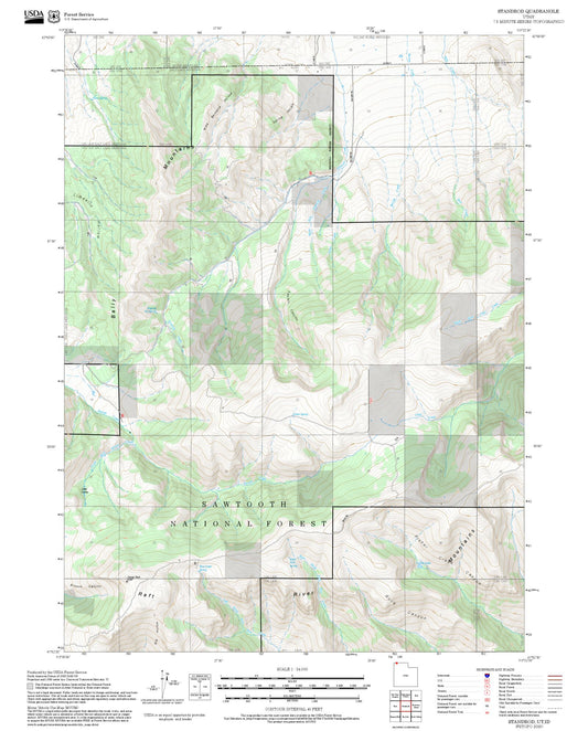 2025 Forest Service Topo Map of Standrod Utah