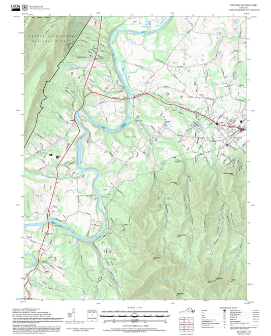2025 Forest Service Topo Map of Stanley Virginia