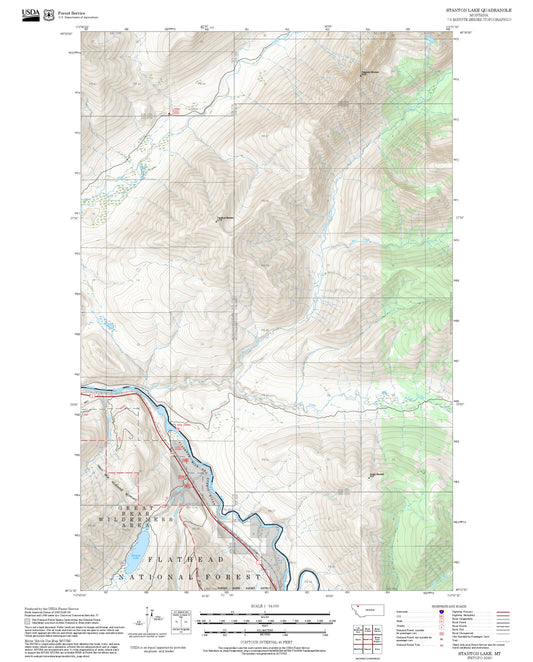 2025 Forest Service Topo Map of Stanton Lake Montana