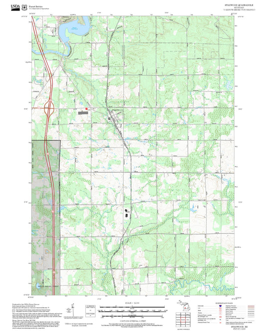 2025 Forest Service Topo Map of Stanwood Michigan
