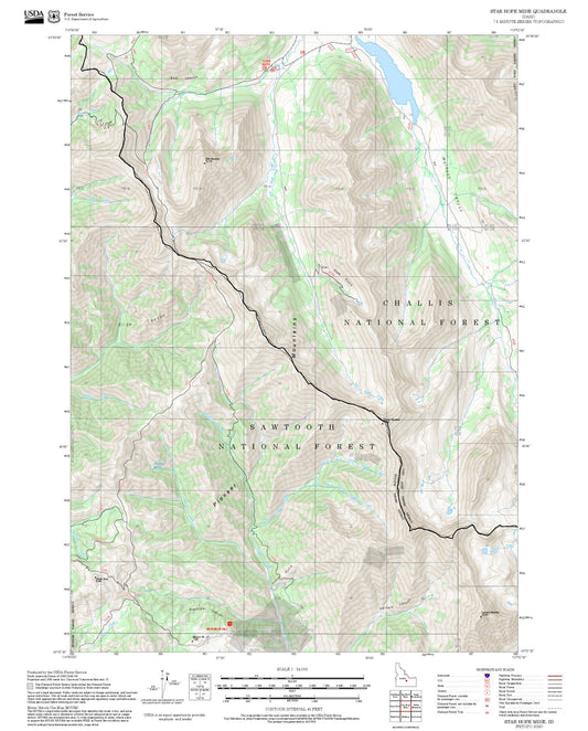 2025 Forest Service Topo Map of Star Hope Mine Idaho